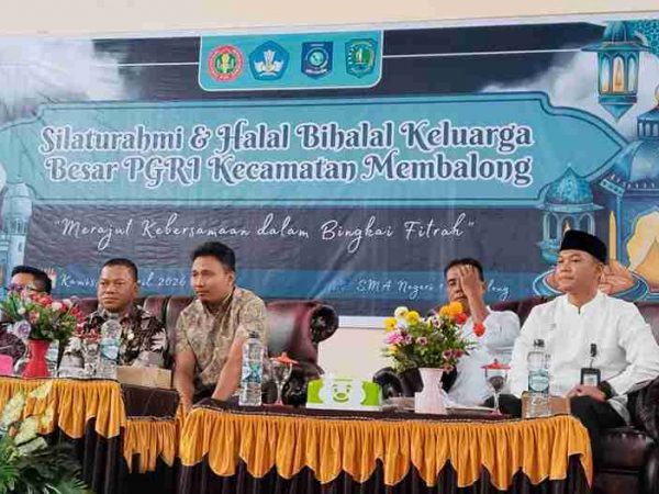 Pererat Silaturahmi, Keluarga Besar SMPN 1 Membalong Hadiri Halal Bihalal PGRI di SMA Negeri 1 Membalong