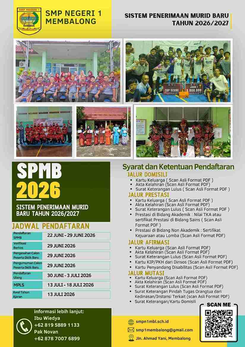 Hari Kedua SPMB SMPN 1 Membalong: Antusiasme Tinggi di Tengah Kendala Teknis Web Hari Kedua SPMB SMPN 1 Membalong: Antusiasme Tinggi di Tengah Kendala Teknis Web