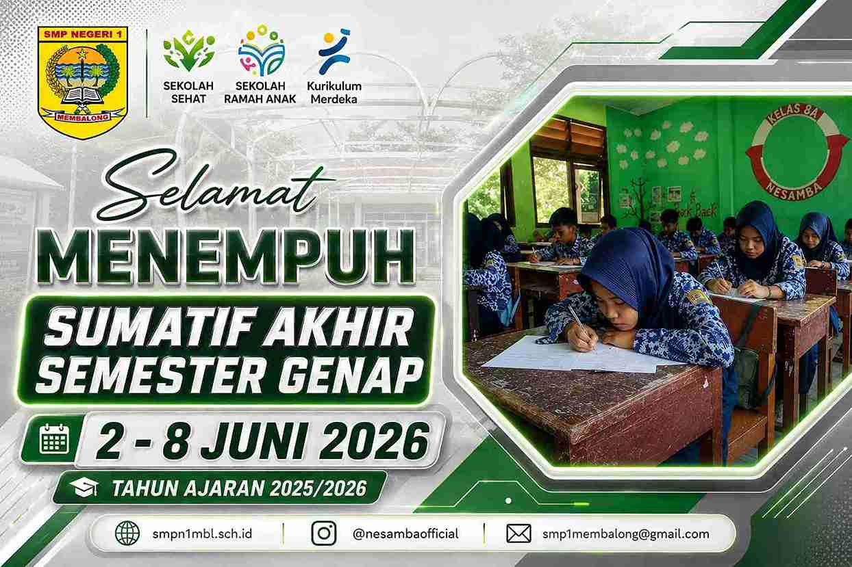 Siswa Kelas 7 dan 8 SMPN 1 Membalong Ikuti Sumatif Akhir Semester Genap dengan Tertib dan Lancar