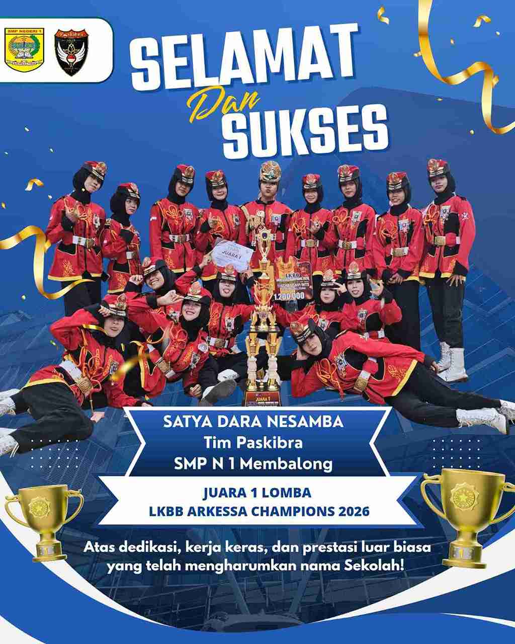 Srikandi "Satya Dara Nesamba" Ukir Sejarah: Raih Juara 1 LKBB Arkesssa Champions 2026! Srikandi "Satya Dara Nesamba" Ukir Sejarah: Raih Juara 1 LKBB Arkesssa Champions 2026!